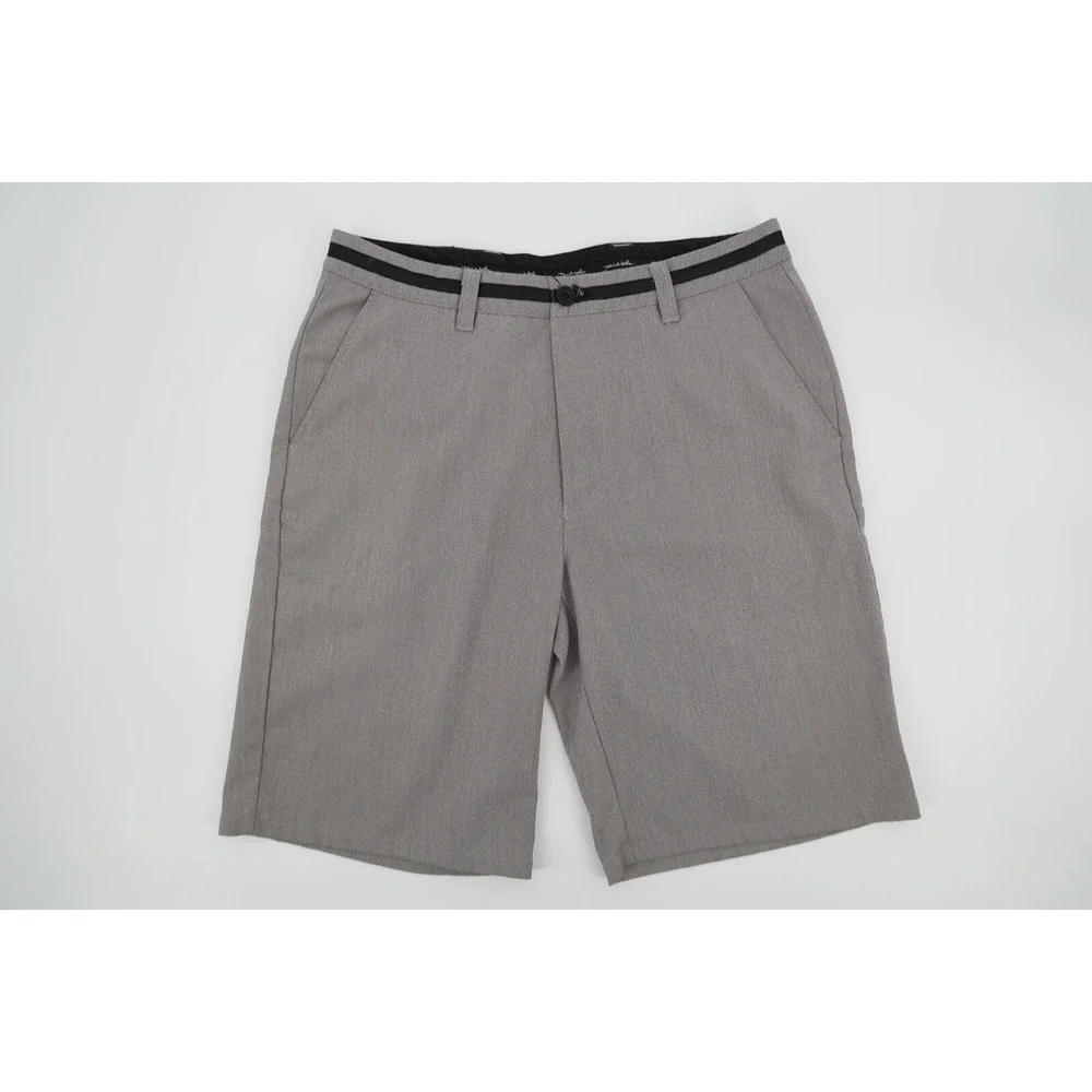 Travis Mathew Mens 32 Gray Performance Golf Shorts Flat Front Stretch